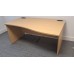Light oak 1600mm by wave desk with matching mobile pedestals