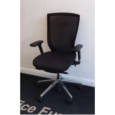 Sidiz Black mesh & Chrome operator chairs 