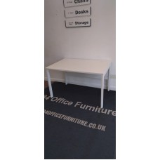 White 1200mm by 800mm bench style straight desks 