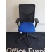 Blue & Black mesh operator chairs