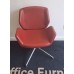 Boss Kruze red leather & Chrome swivel breakout chairs