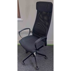 Black mesh & cloth high back heavy duty operator chairs Black mesh & cloth high back heavy duty operator chairs