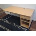Light oak 1500mm by 800mm straight desk with comb fixed pedestals