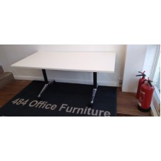 Orange box new white & Chrome 1600mm by 800mm folding tables with wire management