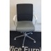 Senator grey leather black mesh & chrome operatormeeting chairs on glides